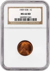 1909 VDB 1C Lincoln Wheat Cent NGC MS66 RD Red Gem Uncirculated Coin
