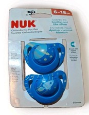 NUK 6-18M BPA Free Silicone Orthodontic Pacifiers 2 Pack Space Theme Unused
