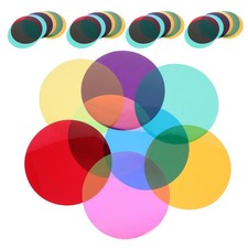 40pcs Stage Lighting Gel Sheets - 74mm Theater Spotlight Filters - Round Gel