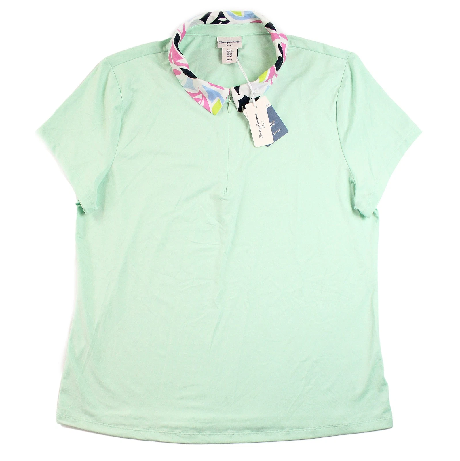 Tommy Bahama Polo Shirt Womens XL Golf Cap Sleeve Moisture Wicking Tennis $110
