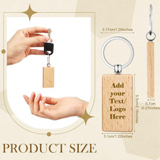 Custom engraved Wooden Keychain Wood - Rectangle