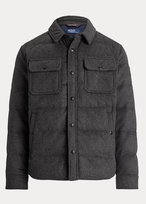 Polo Ralph Lauren Men's Logo Patch Wool Full Lined Down Shirt