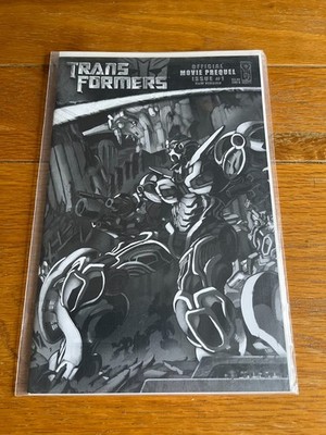 TRANSFORMERS MOVIE PREQUEL B&W 1. COVER B VARIANT. NM (9.4 OR BETTER). IDW. 2007