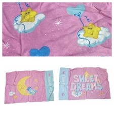 Vintage Care Bear Pillow  Fitted Sheet Flannel 2-Piece