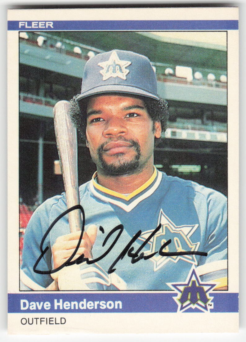 1984 Fleer #611 Dave Henderson In Person Signed Auto 65638