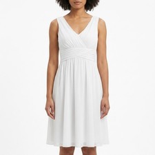 Rory Made in USA A-Line Knee Length Chiffon Ruched Dress Women Size 2XL