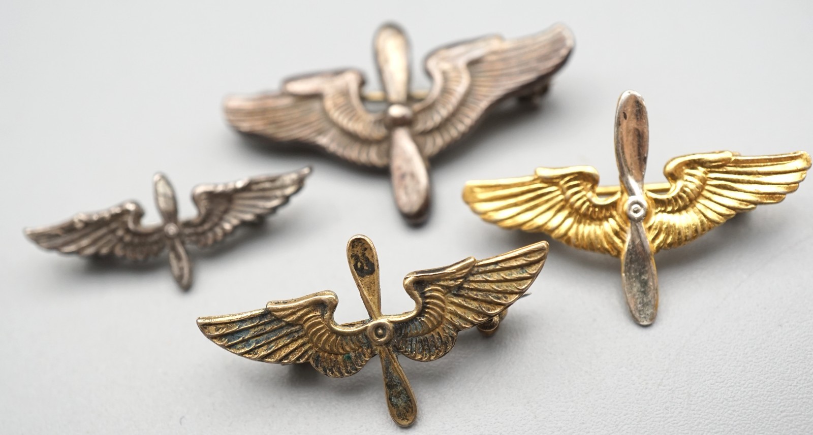 WWII Sterling Army Air Forces Pilot Wings Insignia Pins Lot Of 4 | eBay