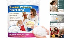Premium Polyester Fiber Fillings/19.2oz White Polyfill Stuffing,Soft and 1.2lb