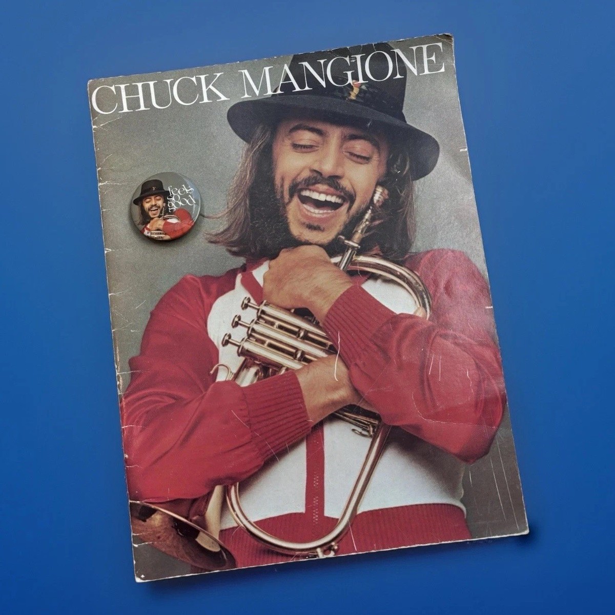 Chuck Mangione Feels So Good Concert Program & Pin Autographed By