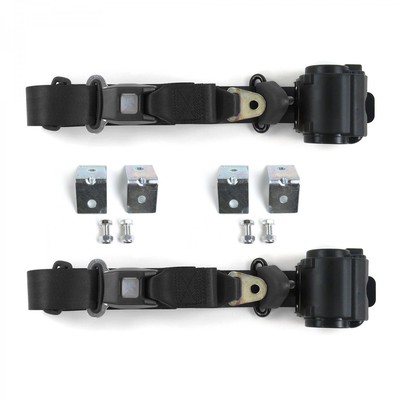 Dodge D Truck 1972-1980 Standard 3pt Black Retractable Bucket Seat Belt Kit w/ B