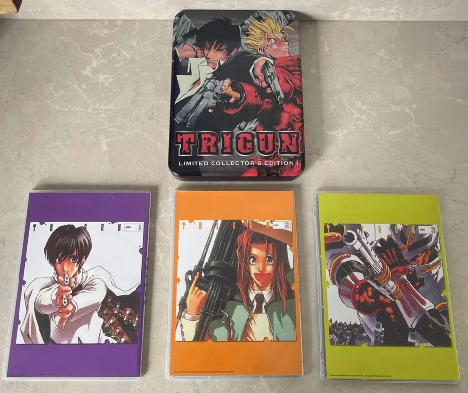 Trigun Limited Collector's Edition (I & II) Tin Embossed 3-Disc DVD Set (2003). - Image 3 of 4