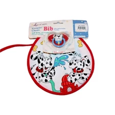 NEW LUV N' CARE VINTAGE 1995 DALMATIAN DOGS BIB  WITH PACIFIER