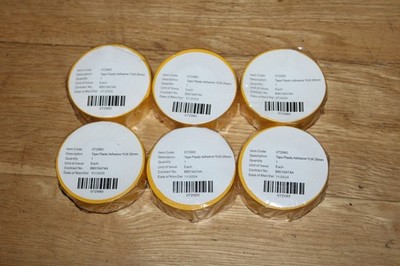 6 x Rollen 25 mm gelb PVC Elektroklebeband Isolierband (6er Pack)