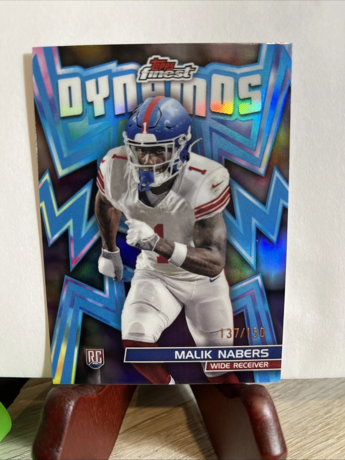 Malik Nabers Topps Finest Dynamos #DYN14 Blue Refractor