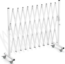 Expandable Barricade Gate,129 Metal Safety Barrier Gate with Casters,Accordion