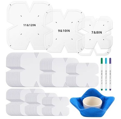 42 Pcs Bowl Cozy Template Set 3 Pcs 7-12 Inch Acrylic Bowl Wrap Sewing Pattern T