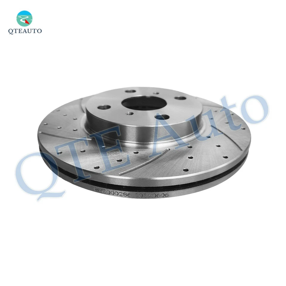 Rotores de disco de freno delanteros ranurados perforados de 255 mm para base Scion XB 2004-2006 Foto 3 de 4