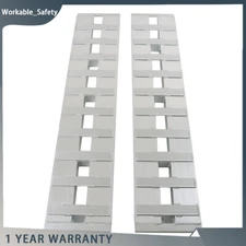 2Pcs Aluminum Trailer Ramps Heavy-Duty Loading W/ Top Hook Attaching