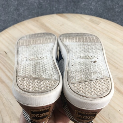 TOMS Shoes Youth 2 Boys Bimini Casual Slip On Stripes Loafer Flats Blue Fabric - Picture 13 of 19