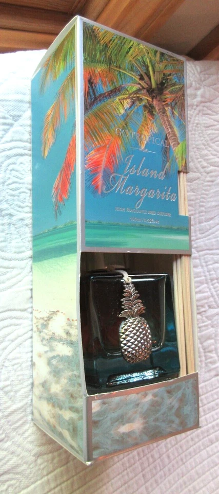 GC TROPICAL ISLAND MARGARITA HIGH FRAGRANCE REED DIFFUSER SET 3.52 FL. OZ. NIB - Image 4 of 4