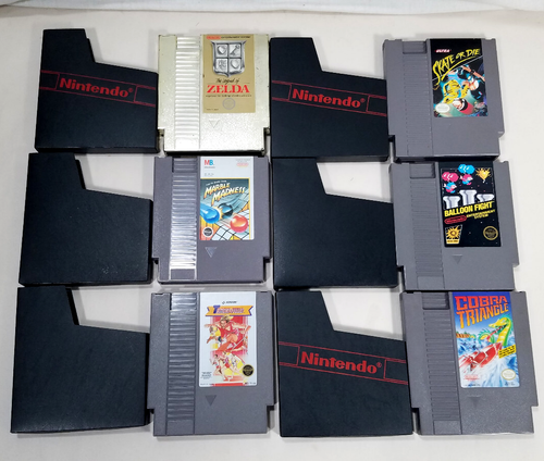 Vintage Nintendo NES Game Lot 6 Zelda Marble Madness Balloon Fight Skate Die Cob - Picture 3 of 21