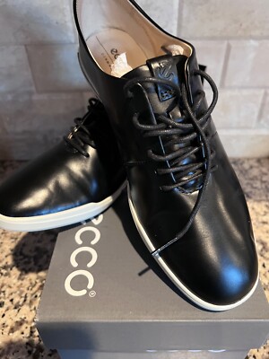 ECCO 2022 NEW TAGS Black Leather Light weight Shoes Sneakers EU38 US7.5-7