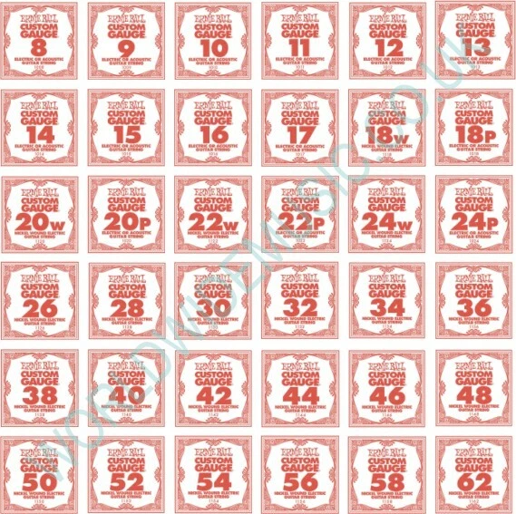 Cuerdas de guitarra Ernie Ball Slinky - PAQUETES DE UNA SOLA CUERDA - Todos los medidores .008 - .062