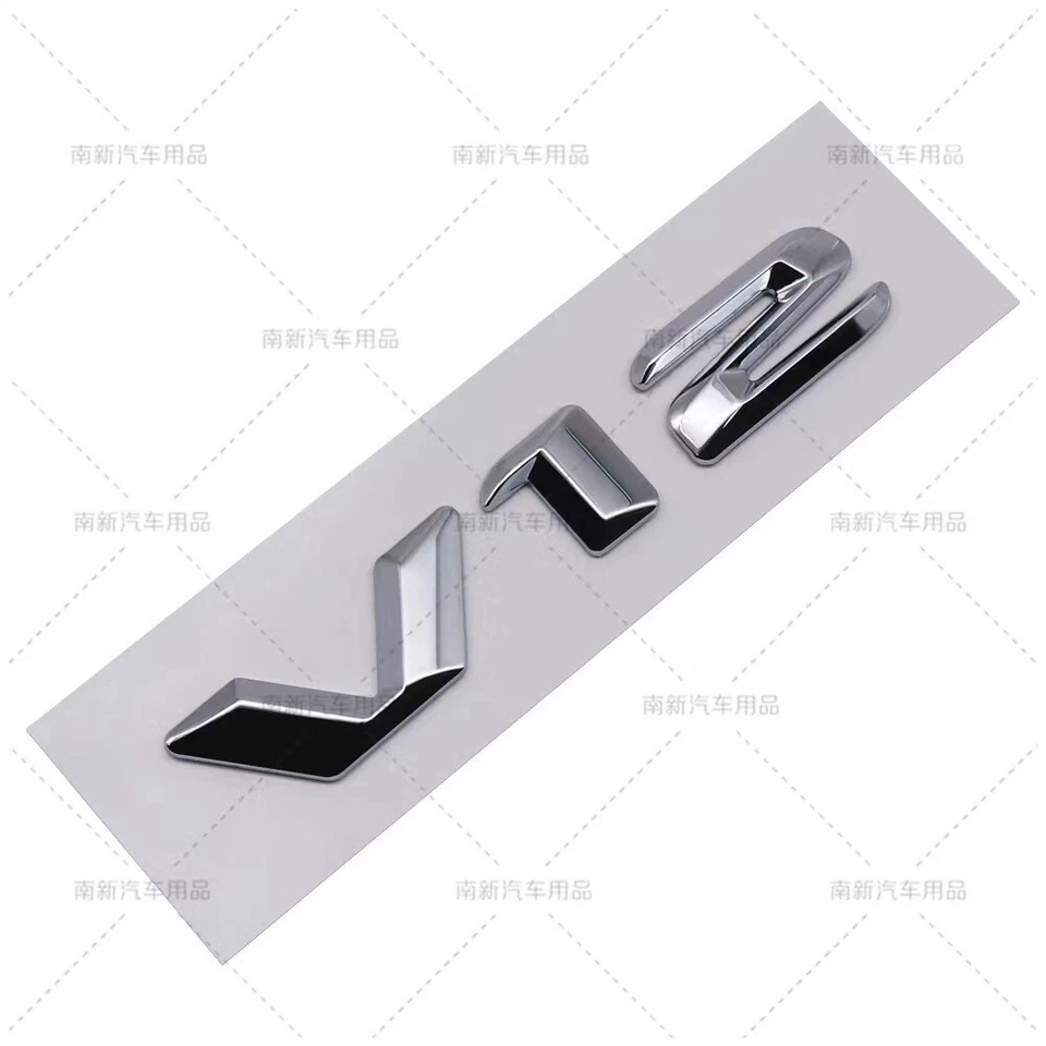 Pegatina insignia emblema lateral maletero V12 cromada 2 piezas para Mercedes-Benz Maybach S600 Foto 2 de 4