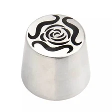 XL Russian Flower Pastry Nozzle, Stainless Steel Rosebud Icing Tip for Baking
