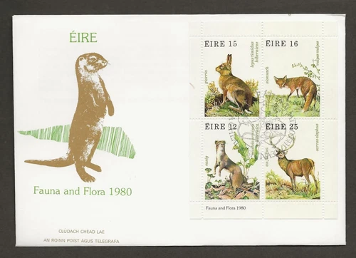 Ireland - 1980 First Day Cover -Flora & Fauna se-tenant block . FREE UK POST