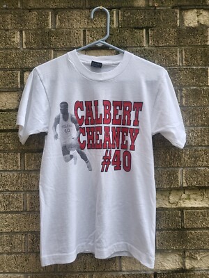 Vintage Indiana Hoosiers Calbert Cheaney #40 Mens White Size S T-Shirt 