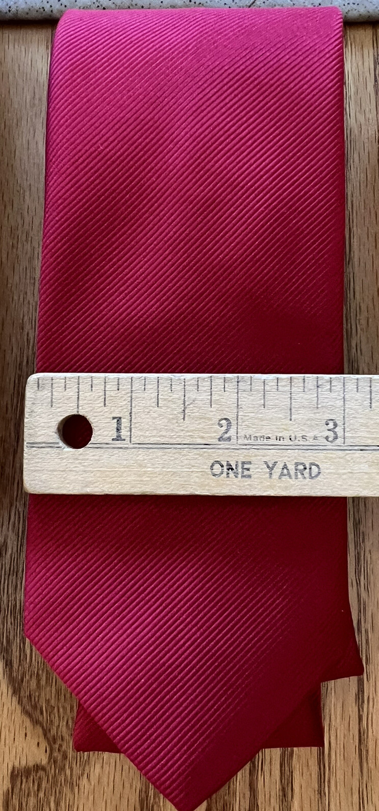 Joseph & Feiss Gold Solid Red Polyester Neck Tie - image 7