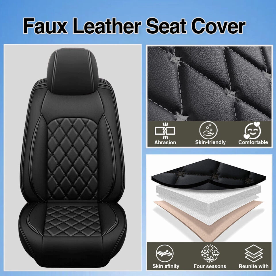 Car 5-Seat Covers For LINCOLN MKX 2008-2018 Faux Leather Protector Full Set Pad Foto 4 de 4
