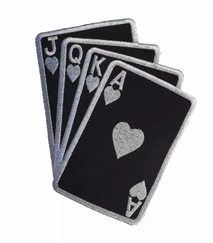 Unotrim 7"x6" Embroidery Straight Flush Poker Cards Casino Gamble Iron on Patch 