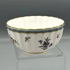Spode Fine Bone China Trapnell Cranberry Bowl England Disc Blue Laurel Fruit