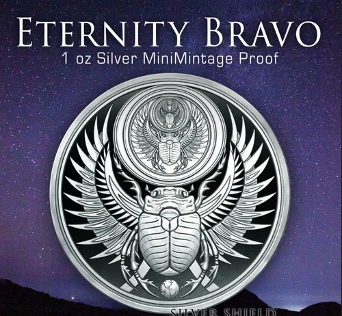 Eternity Bravo -  Proof 1oz .999 FINE Silver Shield MINIMINTAGE