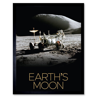 NASA Our Solar System Moon Lunar Roving Vehicle Apollo 15 Framed Art Print 12x16