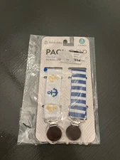 Pacifier Clips Baby Boys Paci Clip Holder set-sail