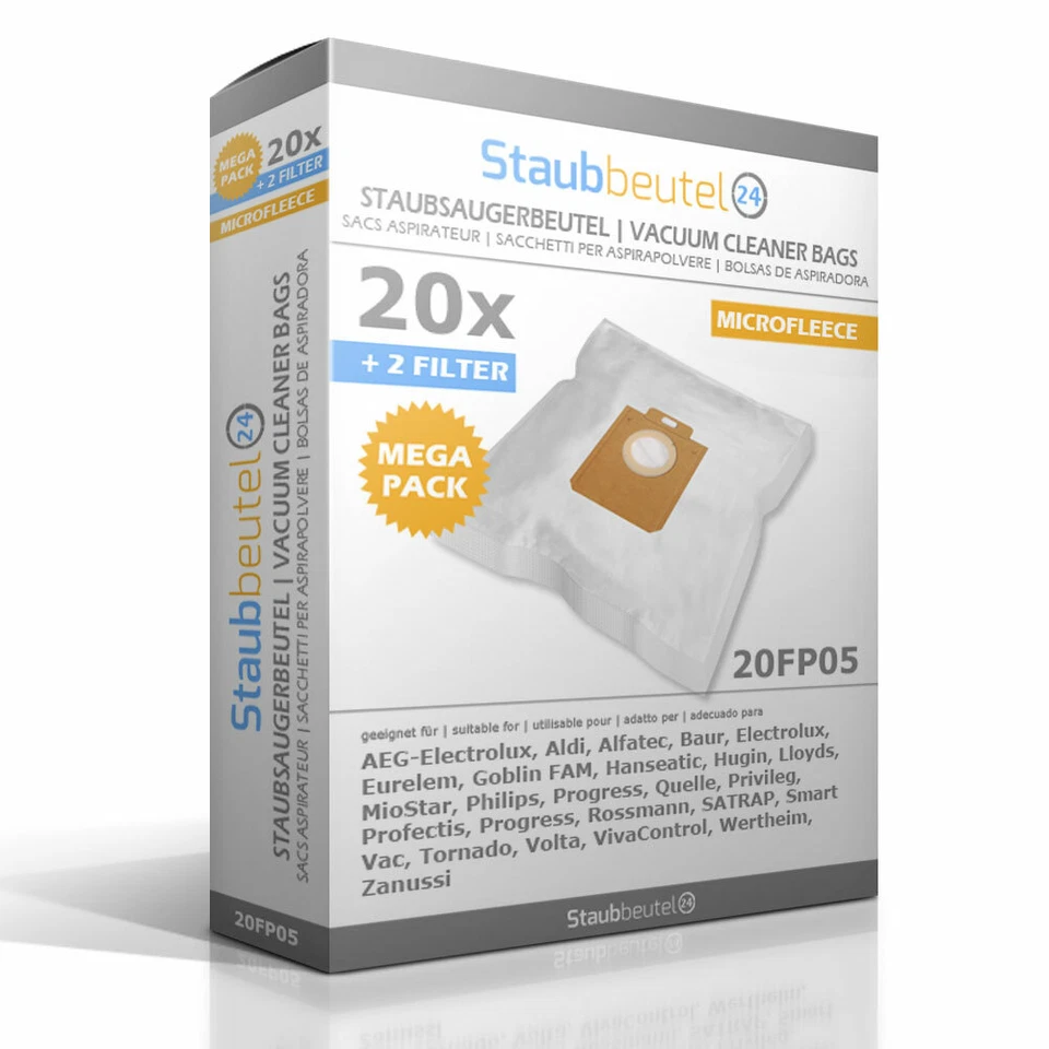 STAUBBEUTEL24 20 Sacs Aspirateur Pour PHILIPS Milano, Mobilo, Mobilo Plus