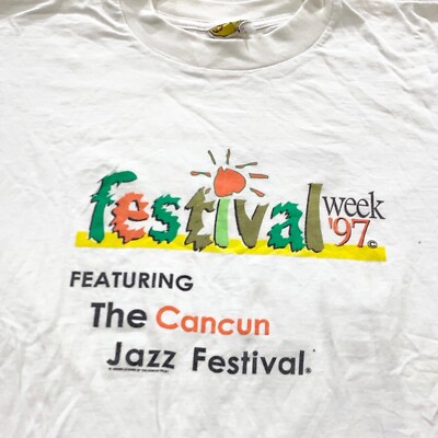 vintage 1997 CANCUN JAZZ FESTIVAL WEEK T-Shirt MEDIUM/LARGE soft 90s