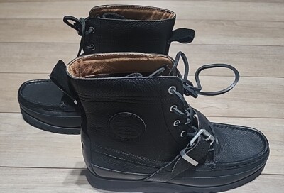 Polo Ralph Lauren‎ Ranger Men\'s Leather Lace Up Boots Size 9 D Black Buckle Polo Ralph Lauren Ranger Men main image 4