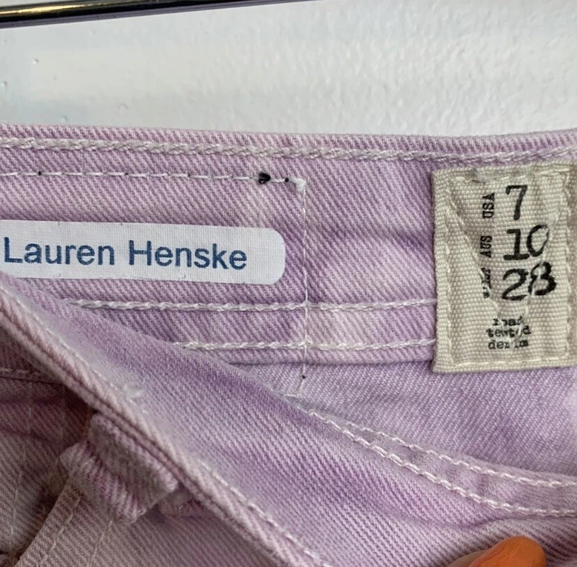 Volcom High Voltage Lavender Tie Dye Cut Off Shorts Size 7 - Image 3 of 4