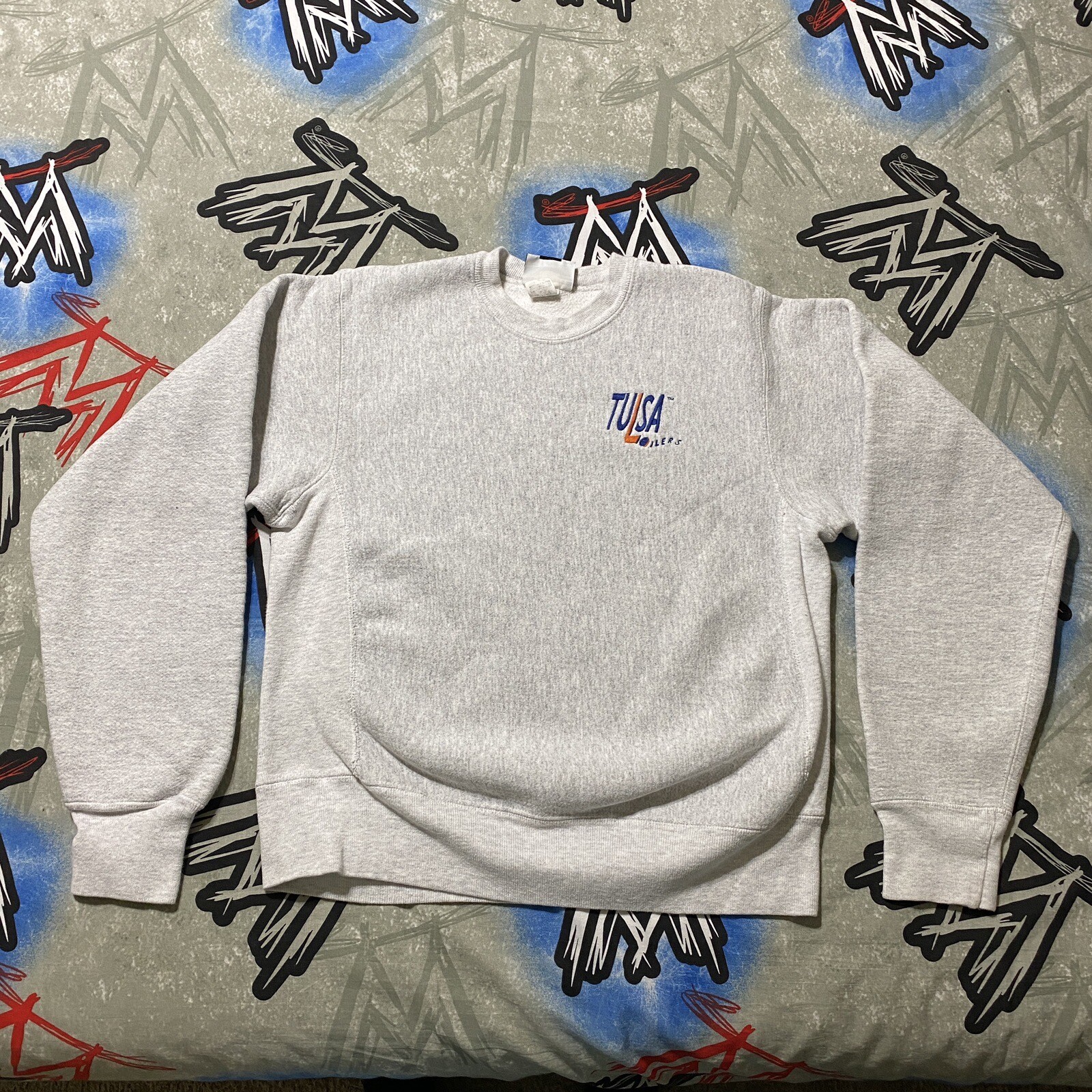 Tulsa Oilers ECHL Hockey Men's M Crewneck Sweater VTG… Gem
