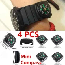 4pc Liquid Filled Compass Set for Watchband or Paracord Bracelet 4 Piece New