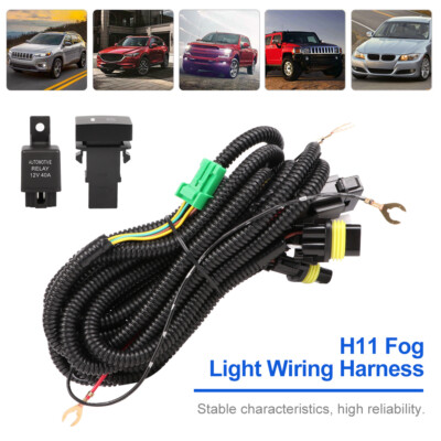 Car H11 Fog Light Wiring Harness 12V On/Off Switch w/ LED Indicator