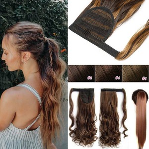 Real Thick Clip In Human Remy Hair Extensions Pony Tail Wrap On