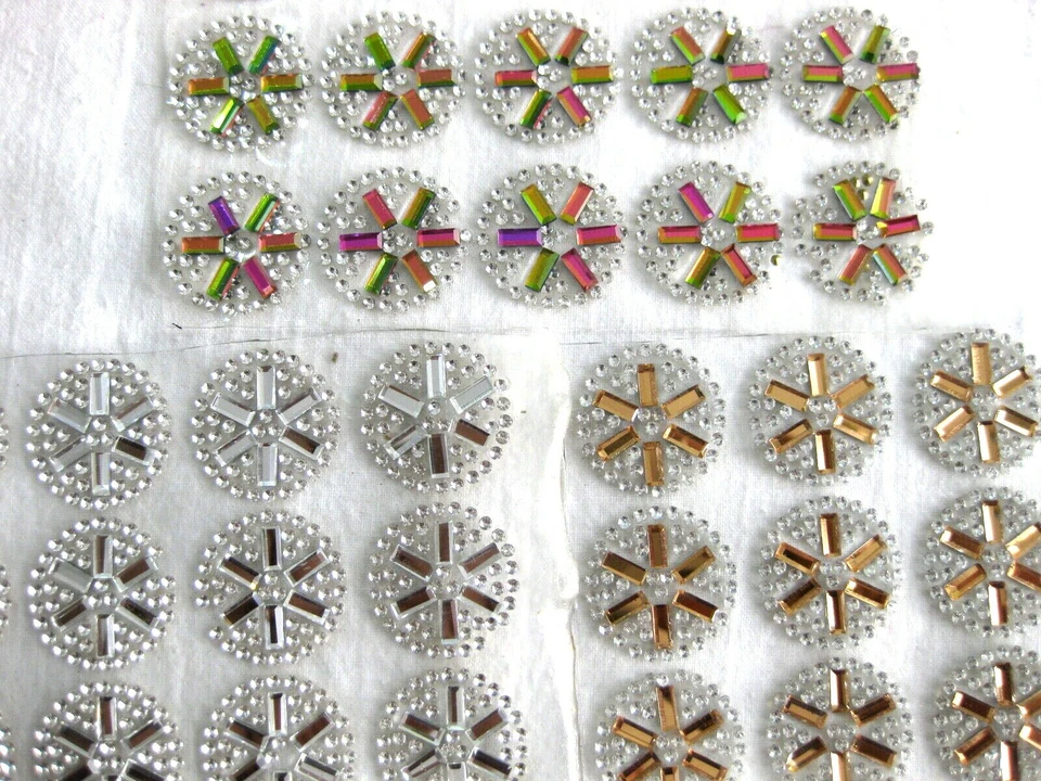 15 Applikationen zum Aufbügeln,Hotfix Strass Bügelbild, rund, ca.22mm BB43E - Bild 2 von 4