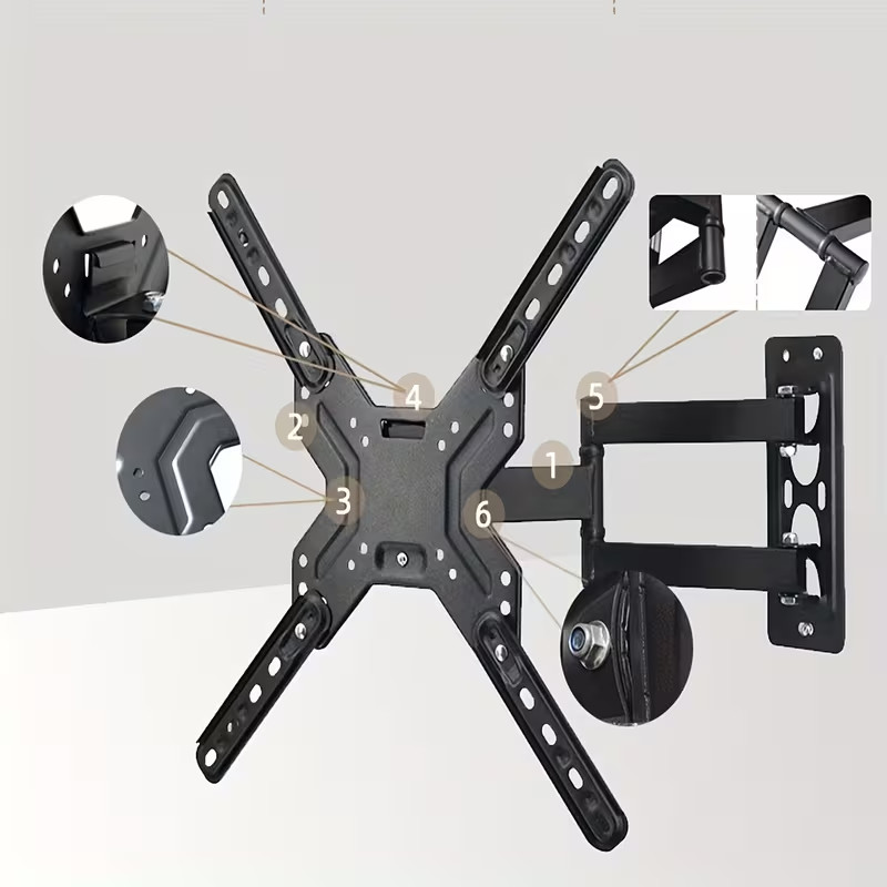 32~55인치 LCD 및 LED TV용 벽걸이 TV 거치대, 회전 및 기울기 조절 가능, 최대 하중 30kg 3