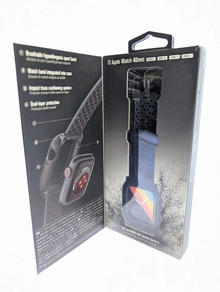 Catalyst Apple Watch Series 4 5 6 & SE Correa y Estuche Protector de Impacto 40 mm NEGRO Foto 3 de 3