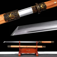 Handmade Chinese Kung Fu Tang Sword Wushu Dao Sharp 1095 Carbon Steel Blade Nice